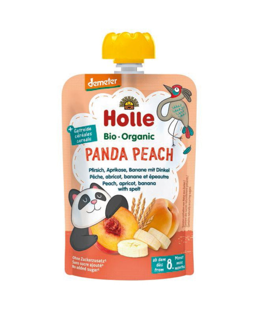 Gourde Panda Peach - pêche, abricot, banane et épeautre