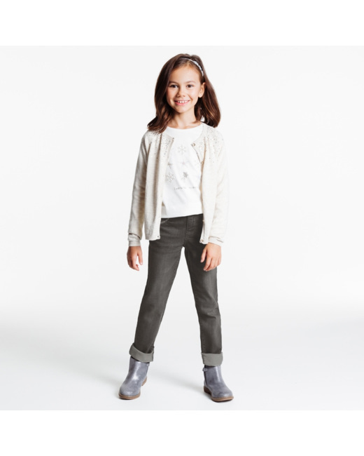 Jean slim hyper stretch gris fille