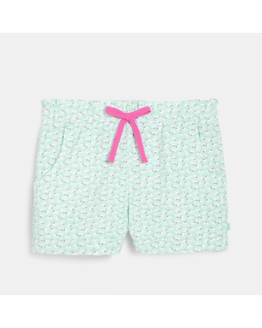 Short en jersey imprimé vert fille