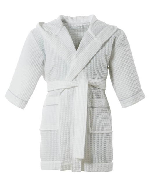 Peignoir enfant en nid d'abeille coton biologique brodé et oreilles de lapin Imagine