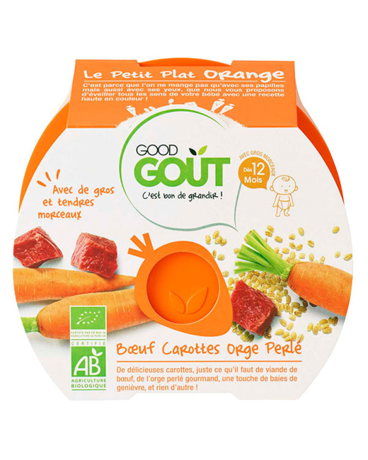 Le Petit Plat orange : bœuf, carottes, orge perlé