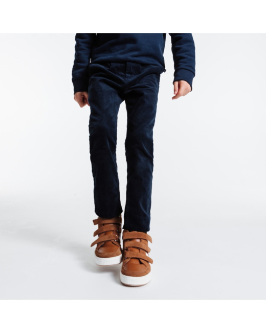 Pantalon chino en velours fantaisie uni bleu garçon