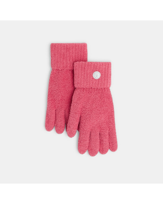 Gants en tricot hyper stretch rose fille