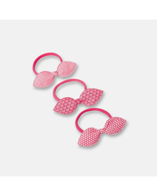 Lot 3 élastiques fantaisie rose fille