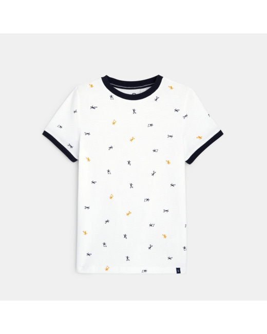 T-shirt en coton piqué blanc garçon