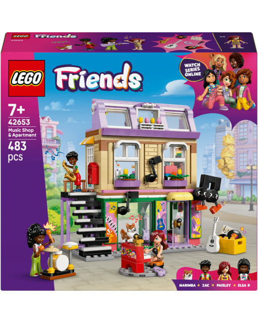 Le magasin de musique et l'appartement Friends