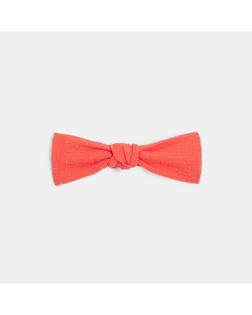 Headband noué à studs dorés rose fille