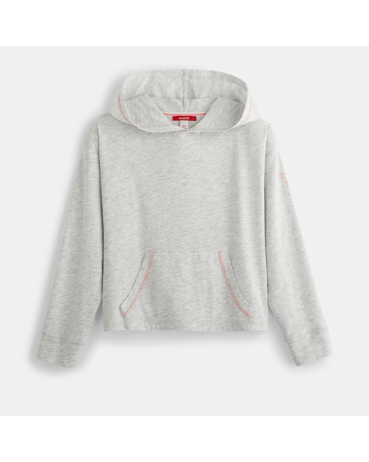 T-shirt à capuche gris fille
