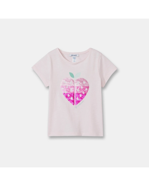 T-shirt à sequins magiques rose fille
