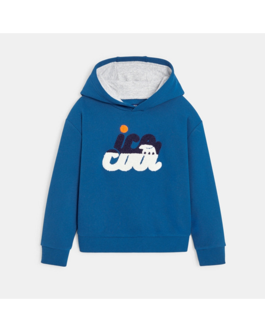 Sweat-shirt à capuche "ice cool" bleu garçon