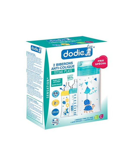 Coffret de 2 biberons à tétine plate SENSATION+ 270 ml