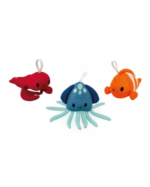 3 éponges de bain animaux Marins