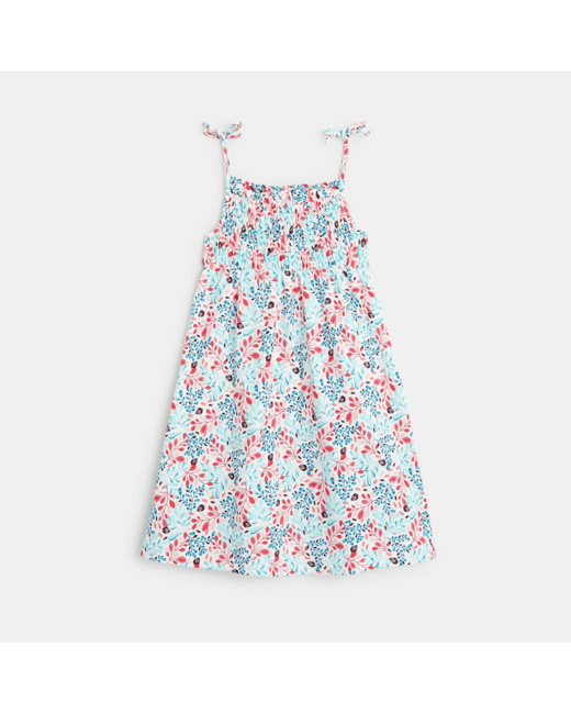 Robe à smocks imprimée fille