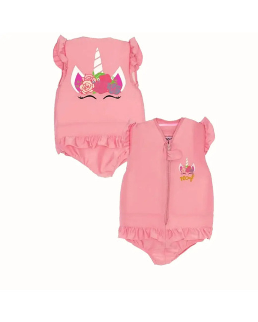 Maillot de bain flottant fille : Rosy Rose poudré
