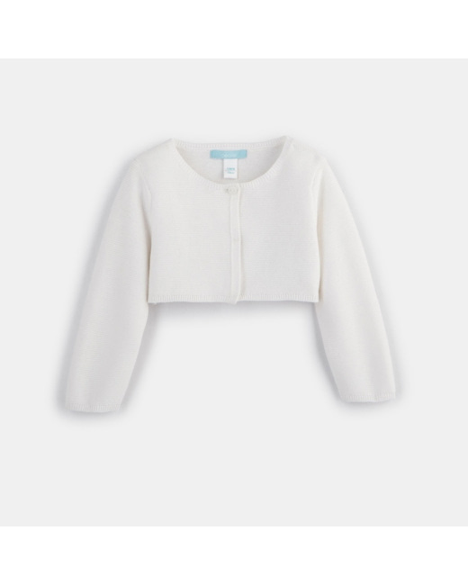 Boléro tricot 1 bouton bébé fille