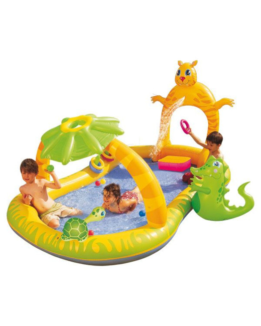 Piscine aire de jeux gonflable toboggan SAFARI