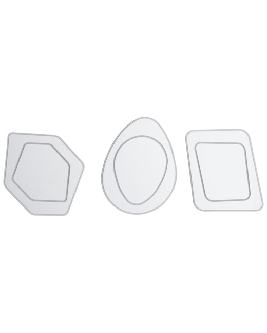 Miroirs décors hexagone, ovoïde et rectangle