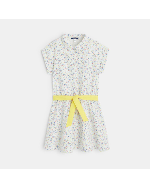 Robe-chemise imprimée et ceinturée fille