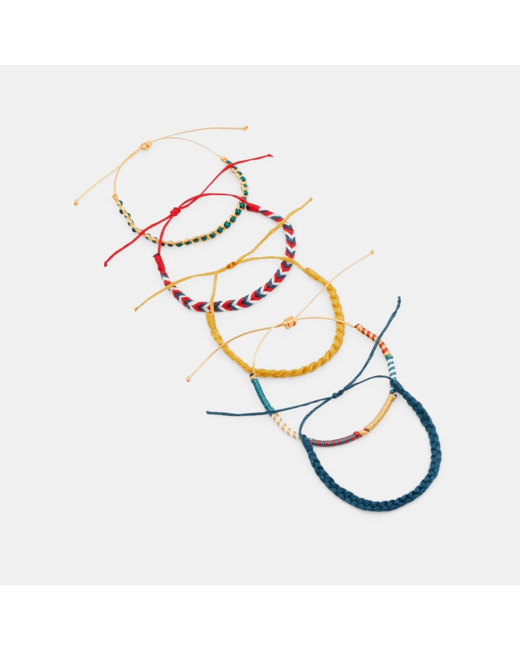 Bracelets tressés (lot de 5) jaune fille