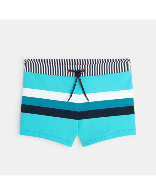 Boxer de bain rayé bleu garçon