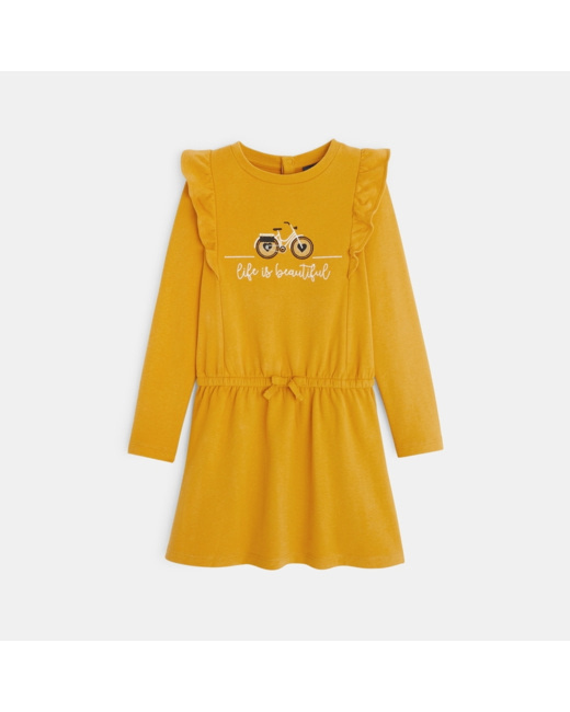 Robe en molleton doux jaune fille