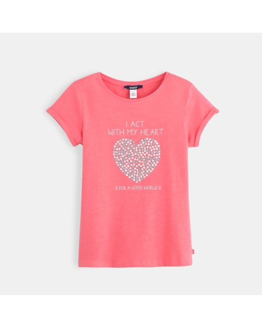 T-shirt fantaisie rose fille