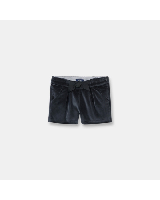 Short chic en velours gris fille