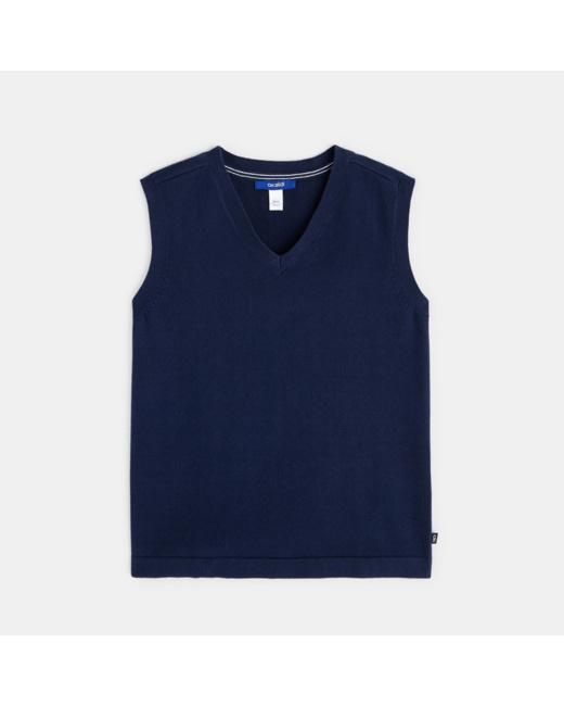 Pull sans manches bleu garçon