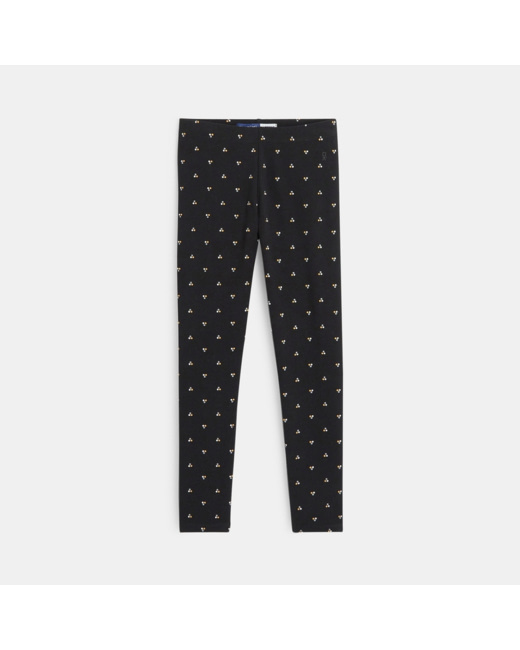 Leggings imprimés petits motifs noir fille