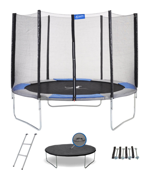 Trampoline rond diam 300cm avec filet, échelle, bâche et kit d'ancrage - RALLI 300