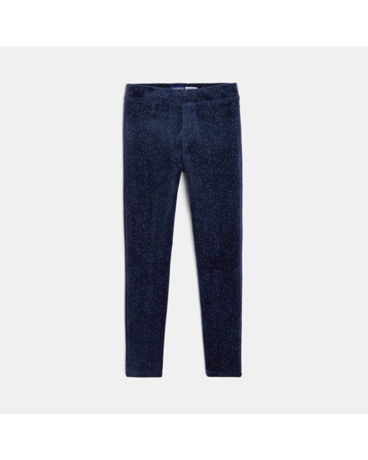 Tregging velours pailleté bleu fille