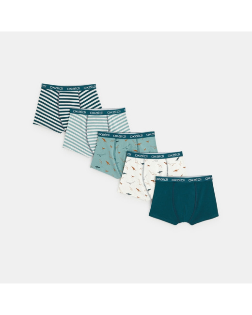 Boxers en jersey (lot de 5) vert garçon
