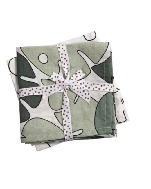 Lot de 2 langes Tiny Tropics, 70 x 70 cm
