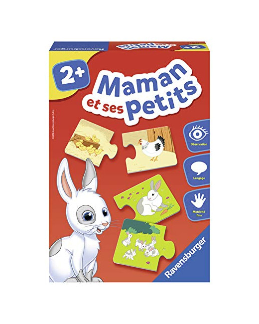 Puzzle - Maman et ses petits - Découverte des animaux - 4x2 pièces