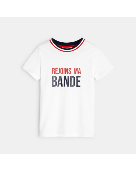 T-shirt à message blanc garçon