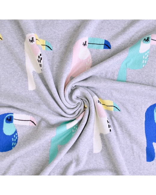 Couverture en coton bio, TOUCAN