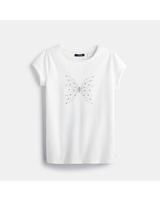 T-shirt brodé blanc fille
