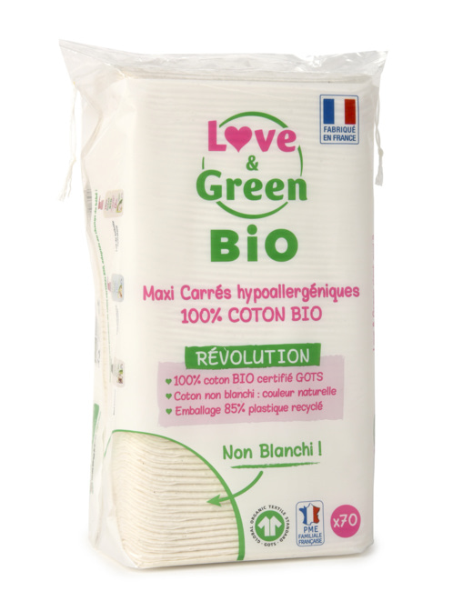 Maxi-Carrés 100% coton BIO - Non blanchis