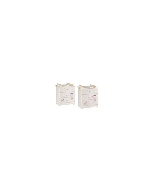 Commode 3 tiroirs avec dispositif a langer mon petit monde a moi
