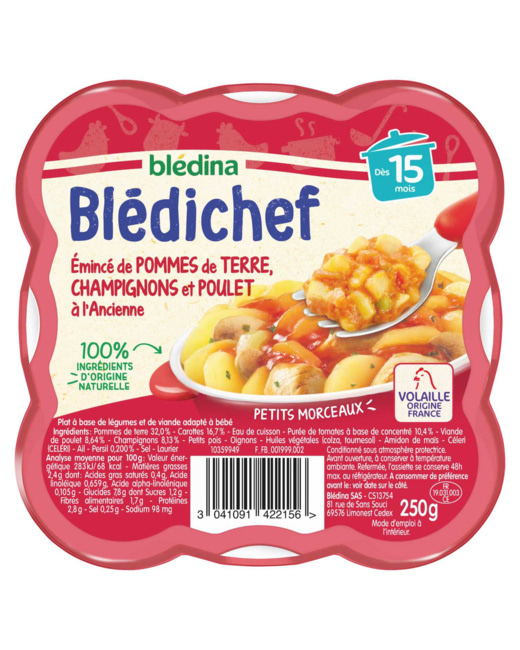 BLEDICHEF Emincé de pommes de terre, champignons et poulet à l'ancienne