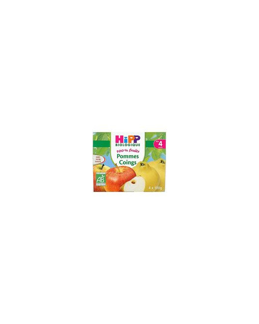 Pommes Coings 100% fruits - 4 coupelles x 100g - 4 mois