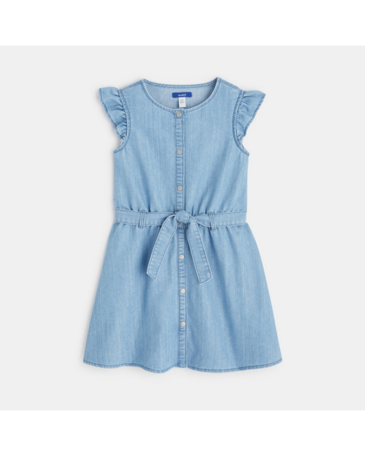 Robe courte en jean bleue fille