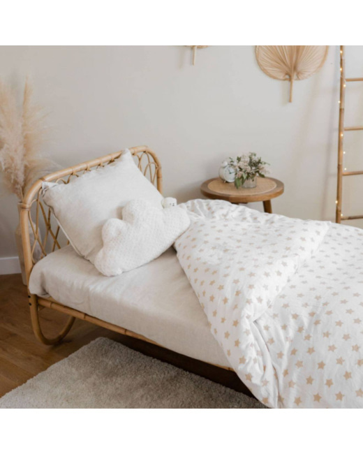 Lit-banquette en rotin naturel