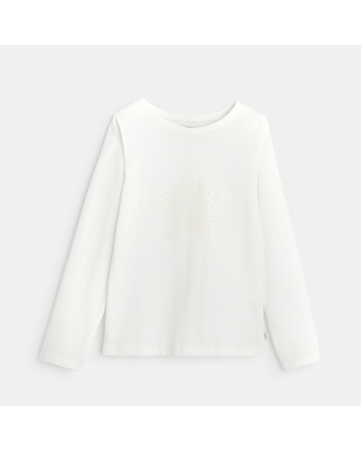 T-shirt à motif irisé Etoile blanc fille