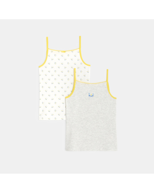 Débardeur à fines bretelles (lot de 2) jaune fille