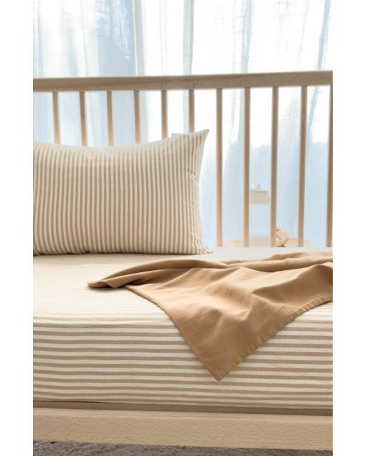 Taie d'oreiller Percale de Coton Bio rayé