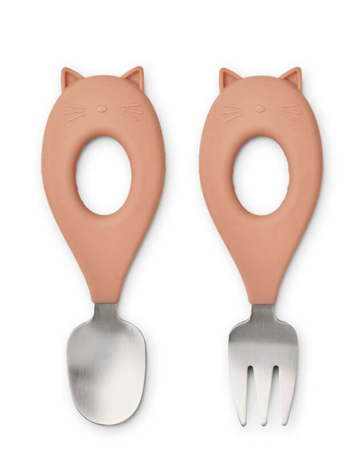 Ensemble de couverts pour bébé Stanley - Cat / Tuscany rose