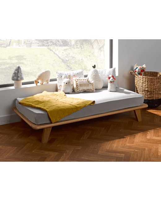 Petit lit Montessori banquette Lune + matelas 70x140