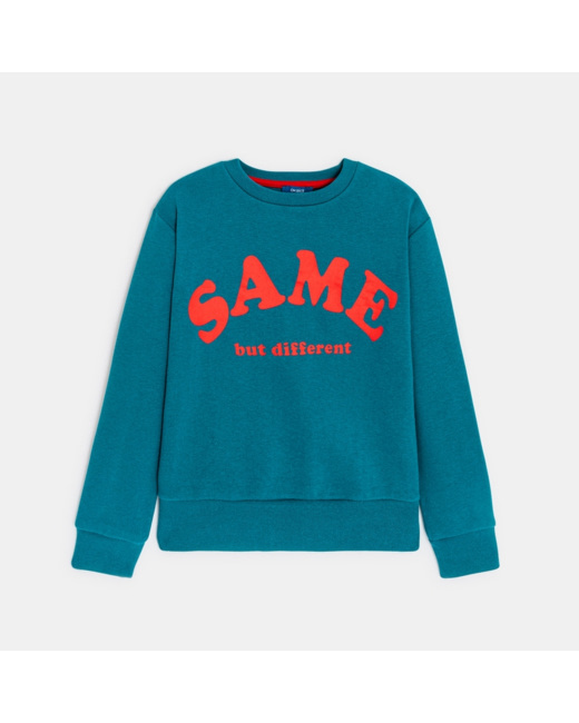 Sweat-shirt à message bleu garçon