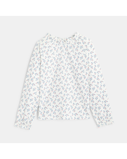 T-shirt volanté imprimé jaune fille